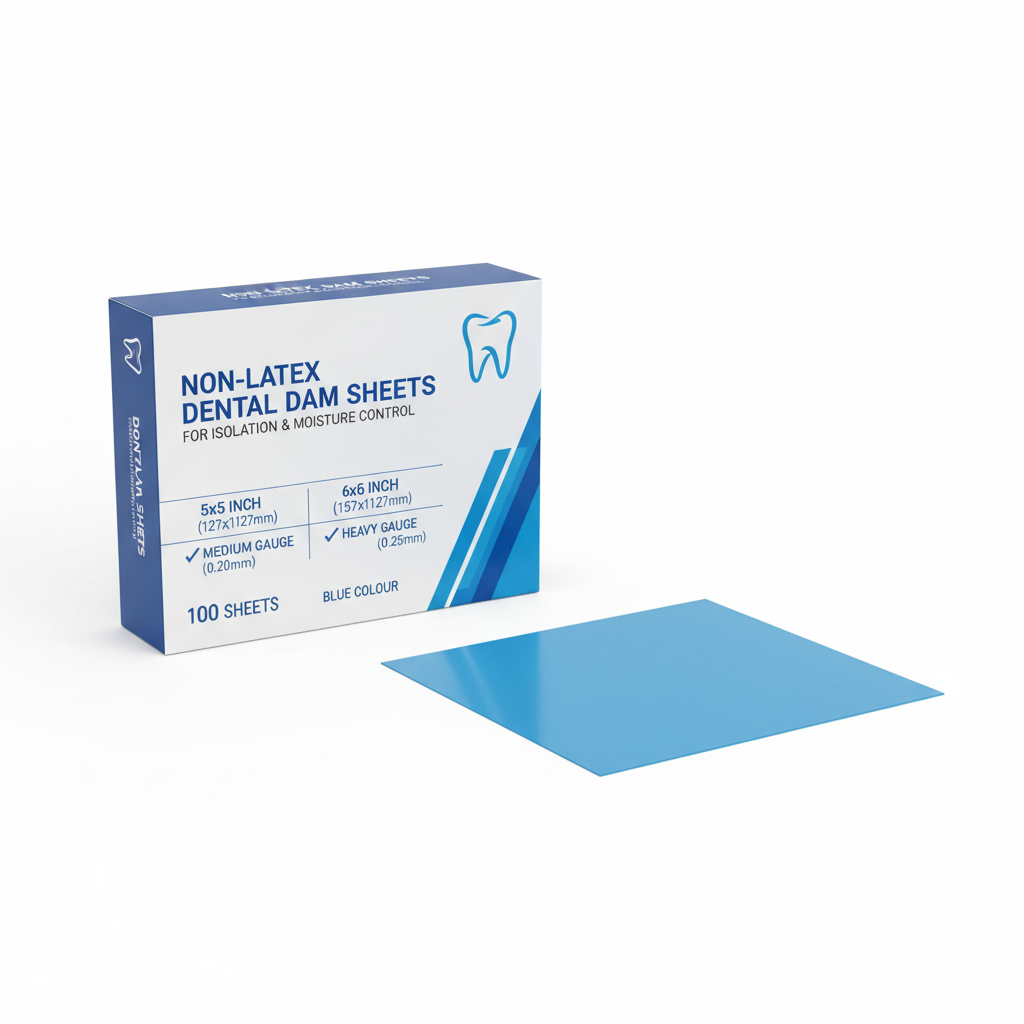 4D IsoDAM Non-Latex Blue Rubber Dam Sheets 5x5 and 6x6