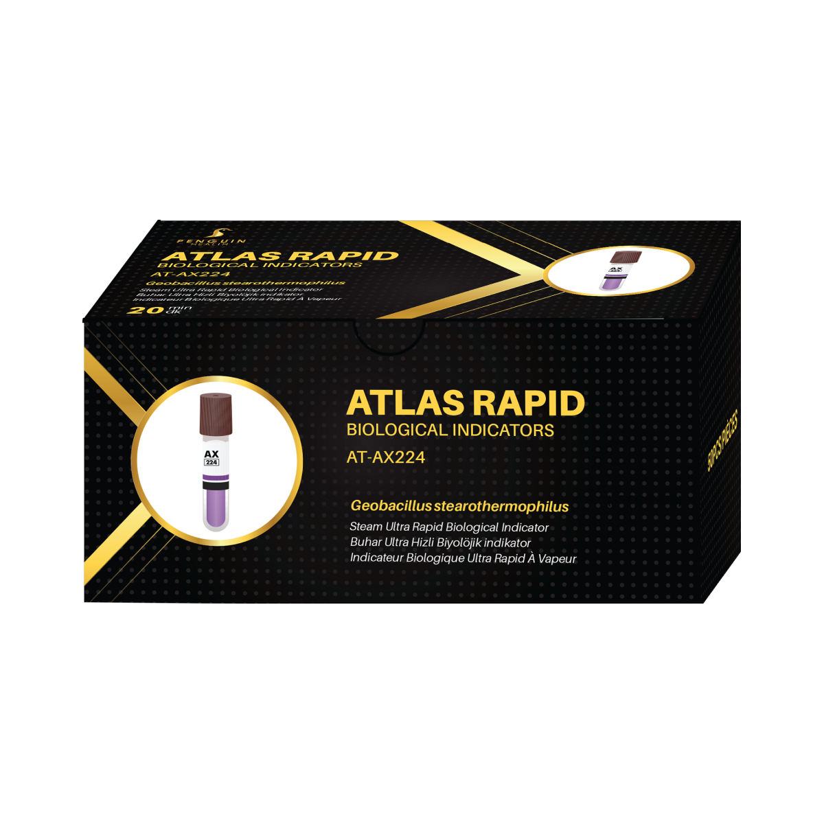 Atlas Rapid Biological Indicator – 20-Minute BI Readout (Box of 50)