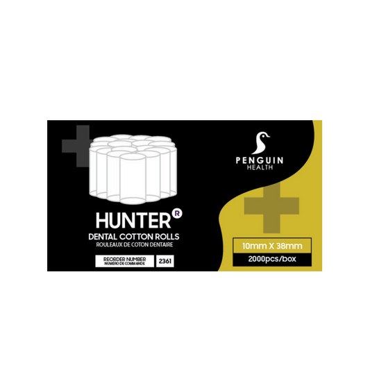 Hunter™ Premium Dental Cotton Rolls — Size 2 (Case of 2000)
