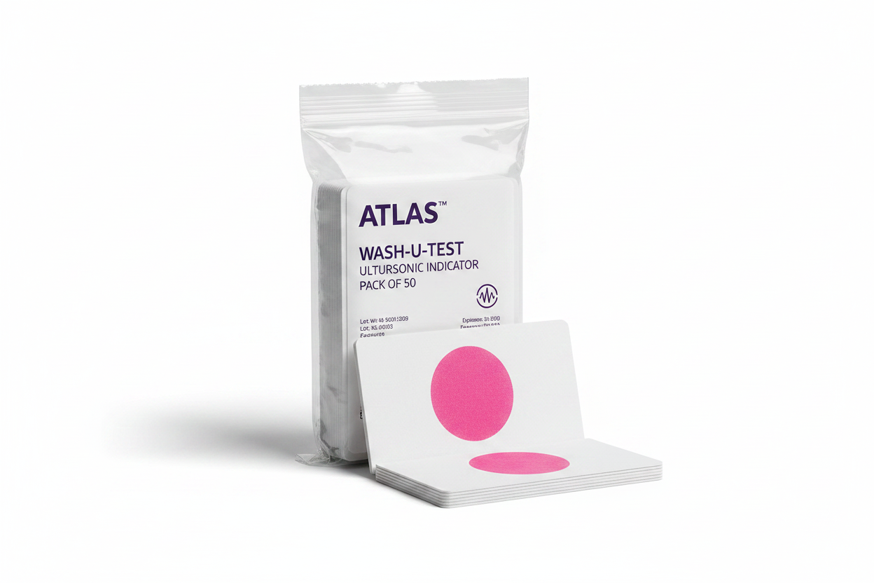 Atlas Wash-U-Test Ultrasonic Indicator Pack of 50 for ultrasonic cleaner verification