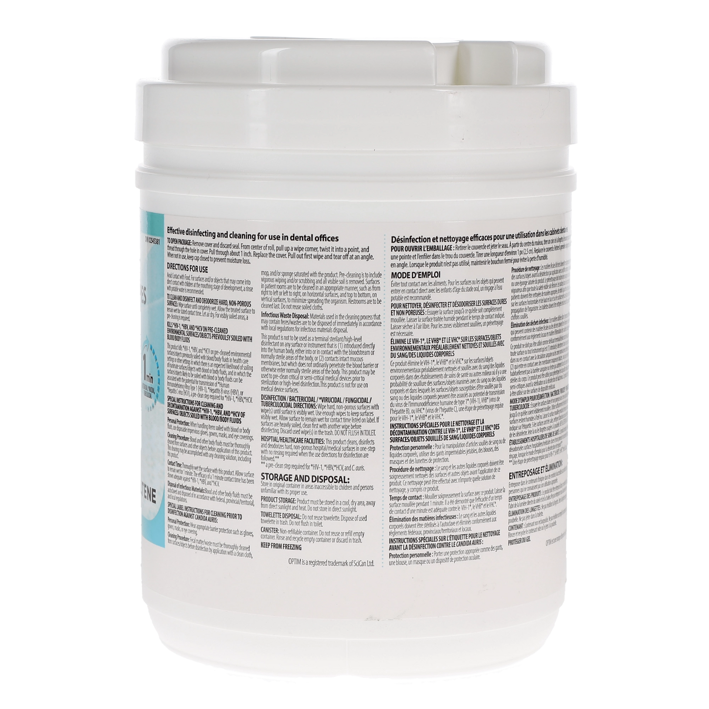 Optim OS1 Surface Disinfectant Wipe – 160 Wipes/Can