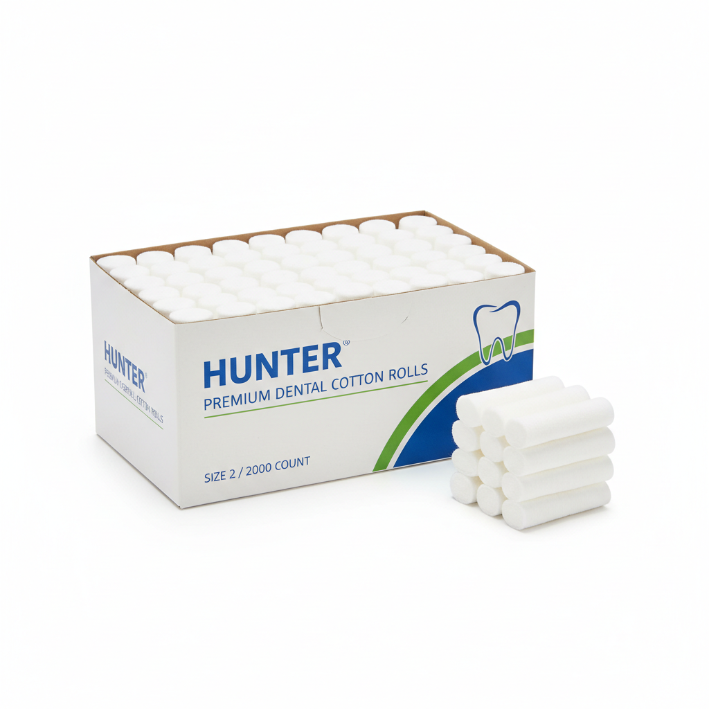 Hunter Premium Dental Cotton Rolls Size 2 Case of 2000