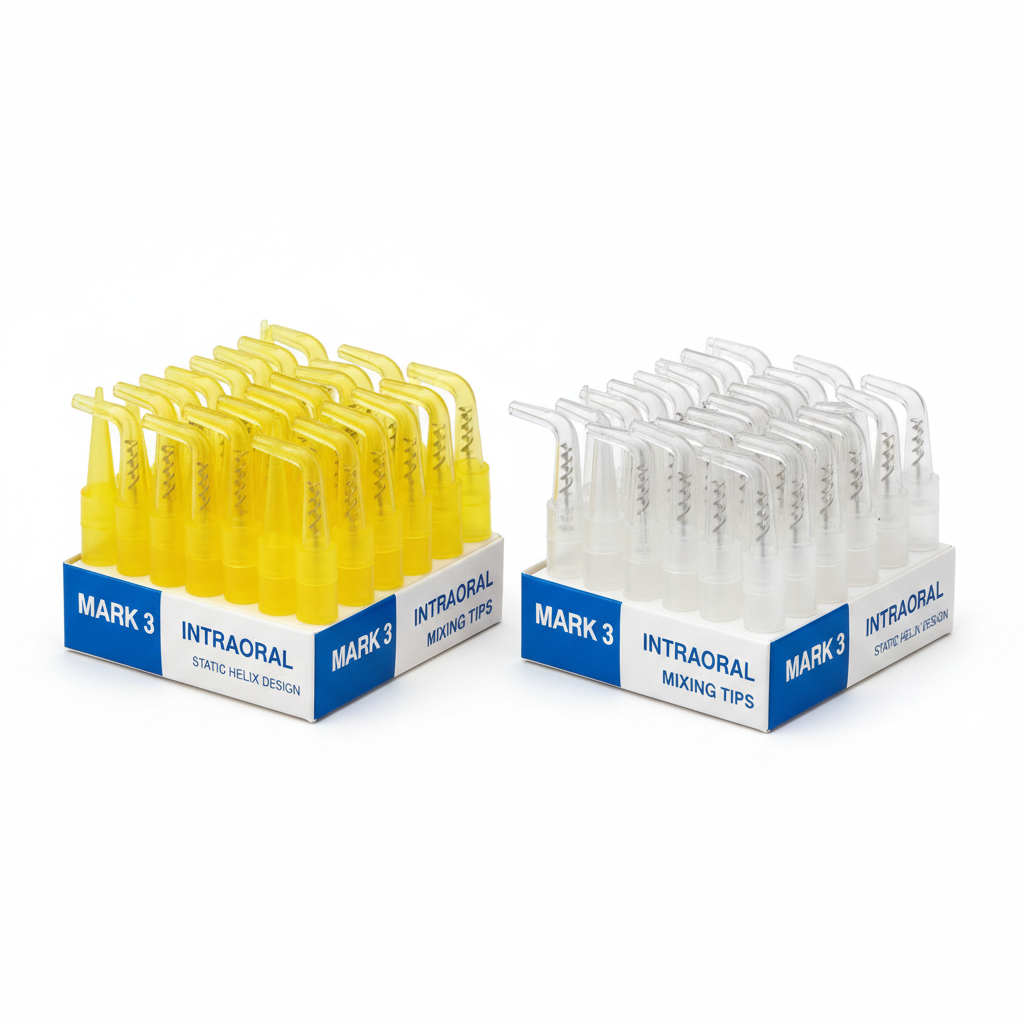 Mark 3 Intraoral Mixing Tips Yellow and Clear Pack of 100