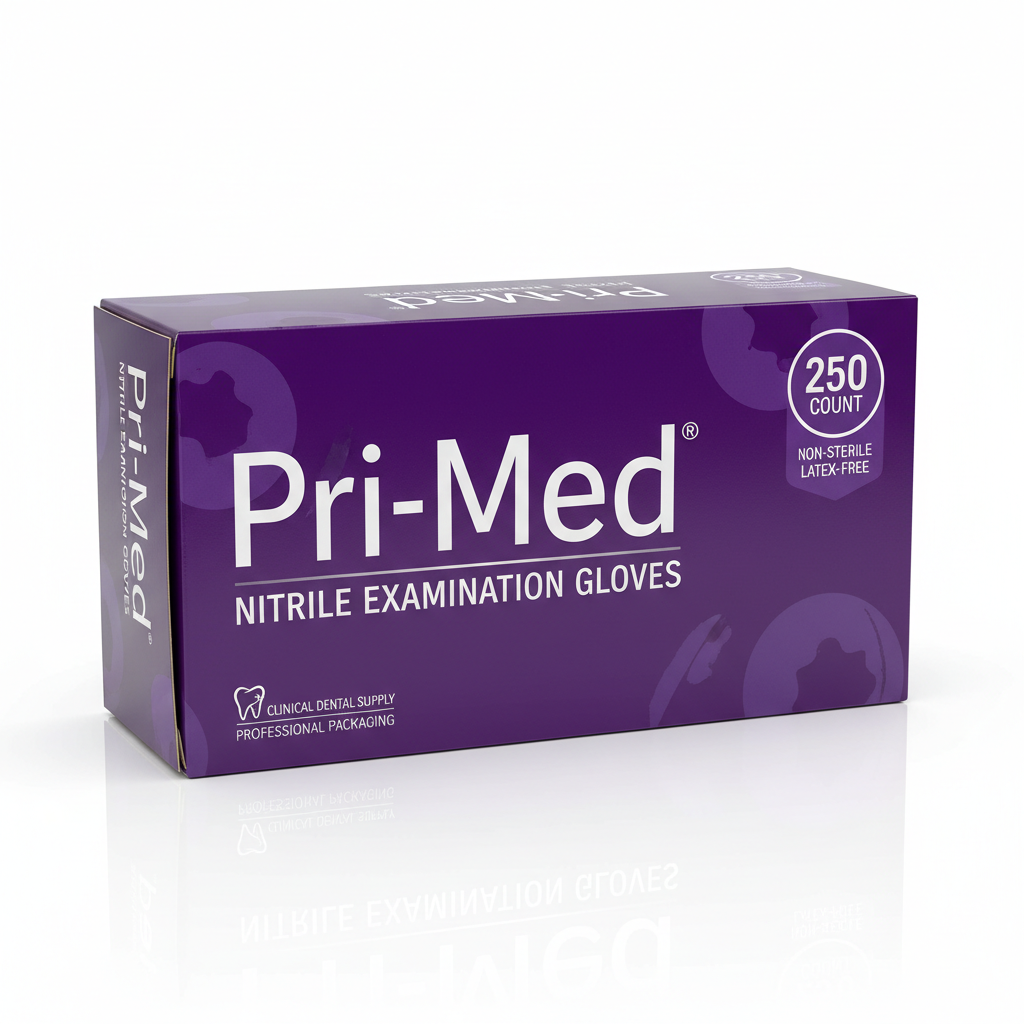 Pri-Med Blueberry Purple Nitrile Examination Gloves Box of 250