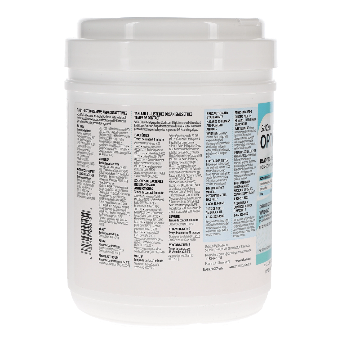 Optim OS1 Surface Disinfectant Wipe – 160 Wipes/Can
